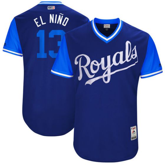 Men Kansas City Royals #13 El nino Blue New Rush Limited MLB Jerseys->chicago bulls->NBA Jersey